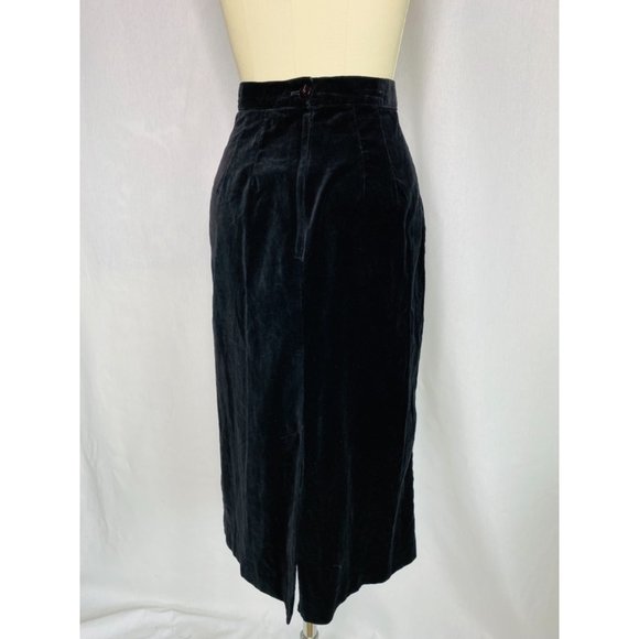 Vintage 80s Gothic Velvet Wiggle Pencil Skirt Size M Medium VLV Pinup Rockabilly - Picture 5 of 5